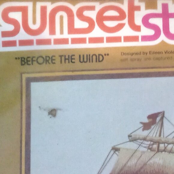Vintage Sunset Stitchery Crewel Kit BEFORE THE WIND by Eileen Violet NIP - Picture 2 of 6